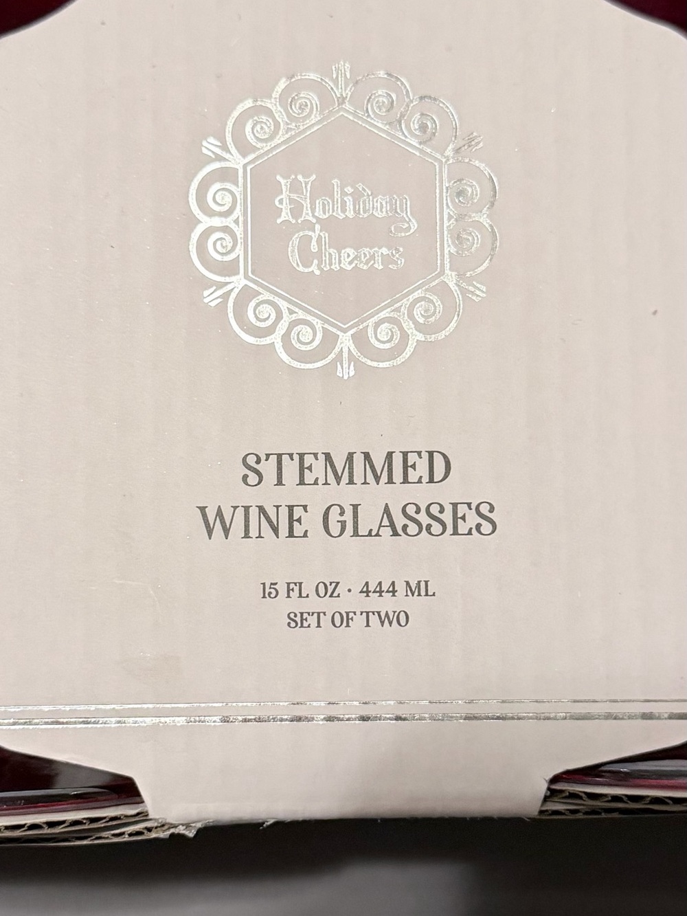 Red Stemmed Wine Glasses - Set of 2 - Picture 3 of 3
